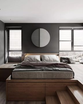 65平米现代风格小户型卧室床头背景墙设计图
