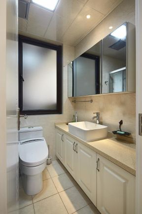 现代美式风格193平米四居室卫生间洗手台设计图片