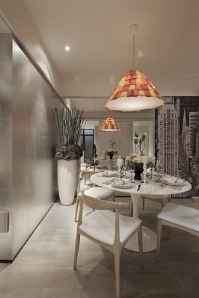 北欧风格106平米三居室餐厅装修效果图片欣赏