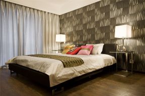 新古典风格100平米三室一厅卧室床头背景墙图片