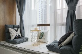 三居105平现代北欧风格飘窗懒人沙发装修效果图片