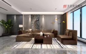 200平复式港式风格客厅沙发装修设计效果图