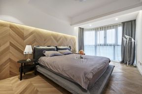 现代简约风格81平米两居室卧室床头背景设计图片
