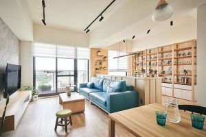 敞開式廚房客廳裝修圖