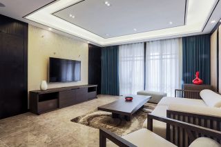 三居150平新中式风格客厅装修设计图