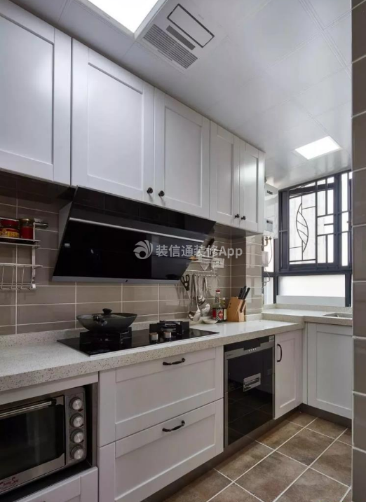 140平米美式风格四室两厅厨房橱柜装修图片