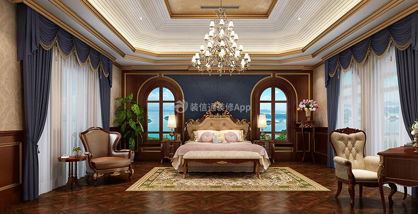 别墅800平欧式风格卧室装修设计图