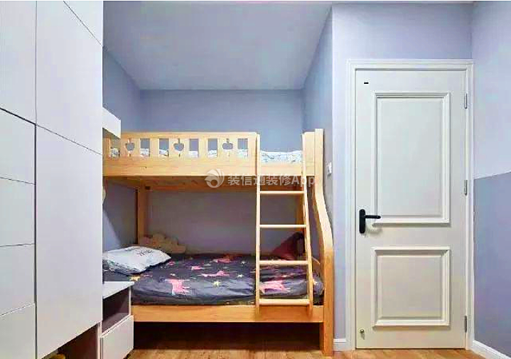 120平北欧风格三室两厅一卫儿童房上下床图片
