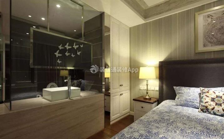 100平方米三室两厅美式风格卧室卫生间玻璃图片