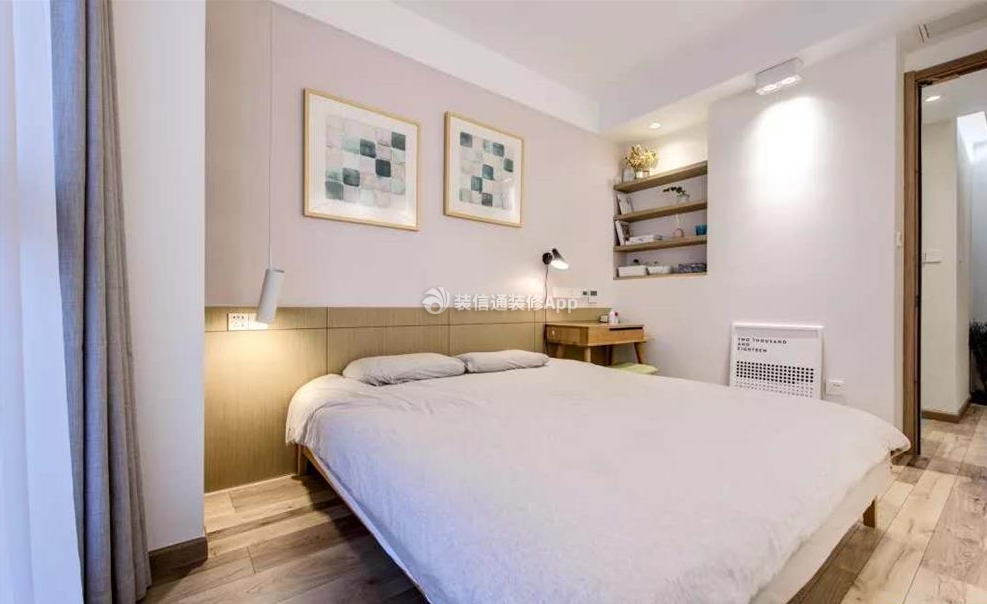 北欧风格98平米3室2厅卧室床头灯设计图片