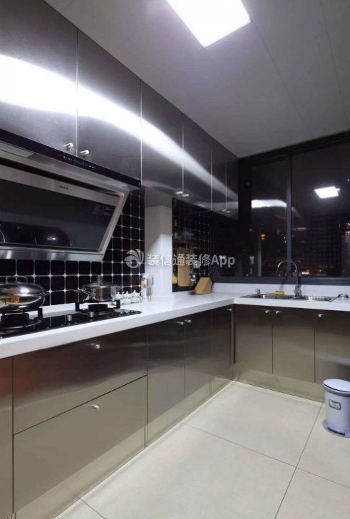 100平方米三室两厅美式风格厨房装修实景图片