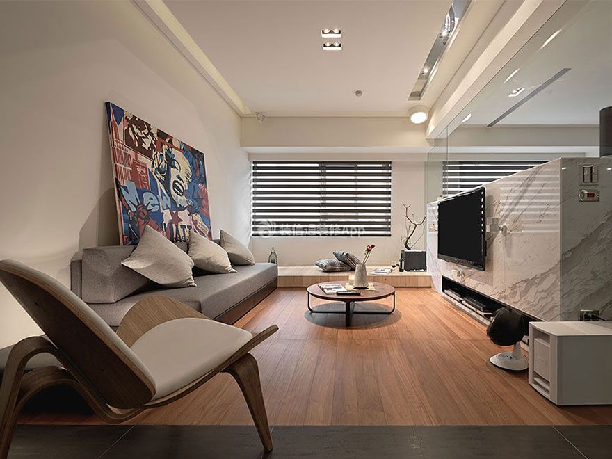 现代风格99平米两居室客厅沙发设计装修效果图