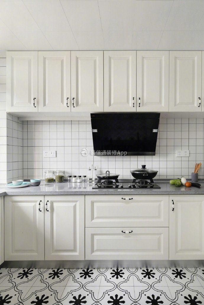 美式129平三居室厨房装修效果图