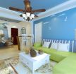 地中海风格130平米三居客厅沙发背景墙装修案例图片