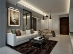 90平米现代风格两居客厅沙发背景墙效果图设计