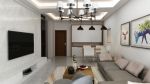 70平米现代风格两居室客厅吊灯装修效果图欣赏