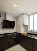 147平方复式现代风格厨房黑色橱柜装修图片