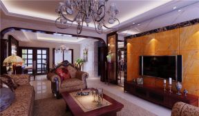  古典美式客厅 古典美式装修风格效果图