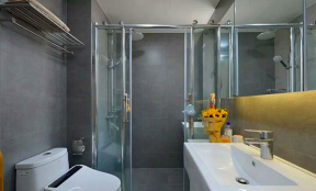75平米两室一厅北欧风格卫生间淋浴房实景图