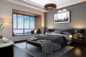 119平米现代风格三居室卧室飘窗设计效果图