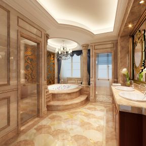跃层1000平欧式风格卫生间浴室装修图
