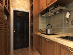 混搭风格120平米三居室客厅厨房门装修效果图欣赏