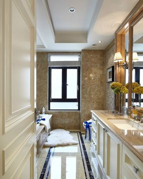 经典140平米欧式风格三居室卫生间镜子图片