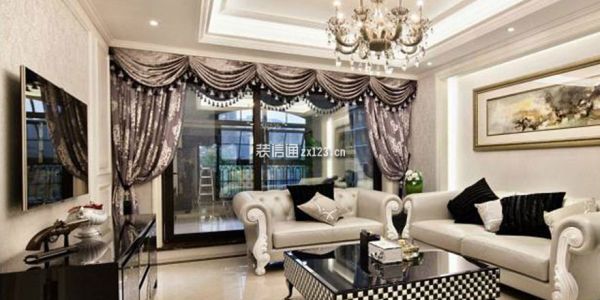 天津海河大观欧式风格120平米三居室装修案例
