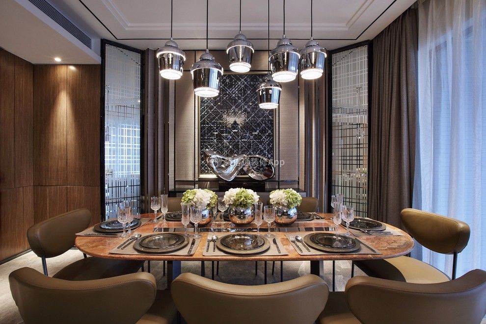 150平混搭风格酒店餐厅餐桌椅装修设计图
