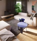 白桦林印象现代简约97平三居室装修效果图