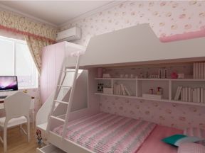 56平米两居室现代简约风格儿童房高低床效果图片