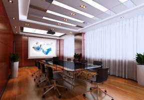 现代风格多媒体会议室吊顶装修实景图片