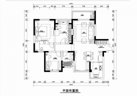 金地世家地中海风格120平三居室装修效果图