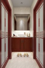 新中式风格140平米三居室盥洗室装修效果图
