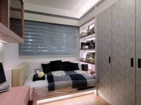 现代轻奢194平米三居室卧室窗帘设计图片