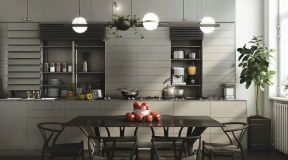 银河国际现代风格124平三居室厨房装修效果图