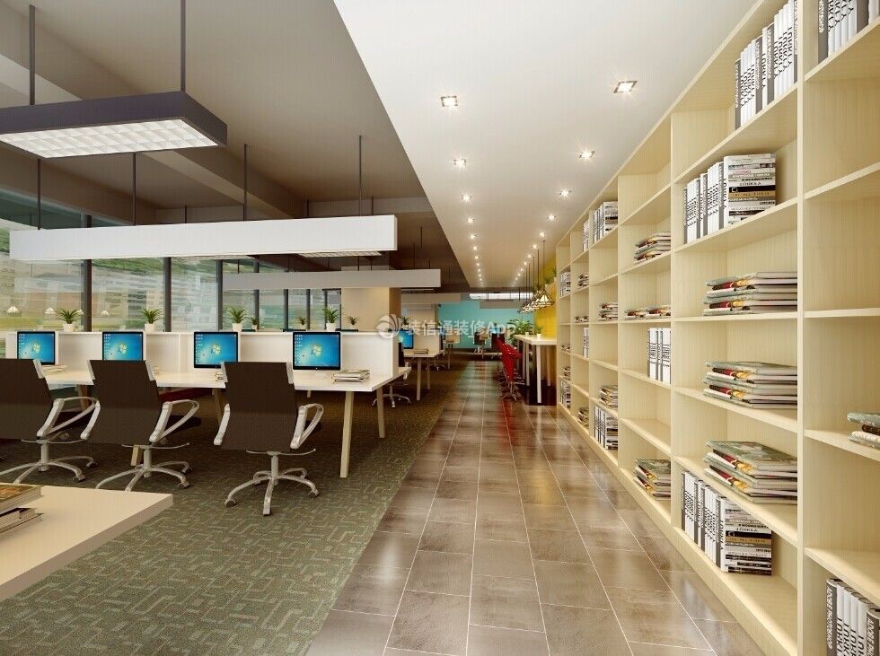 700平现代风格办公室书柜书架装修效果图片