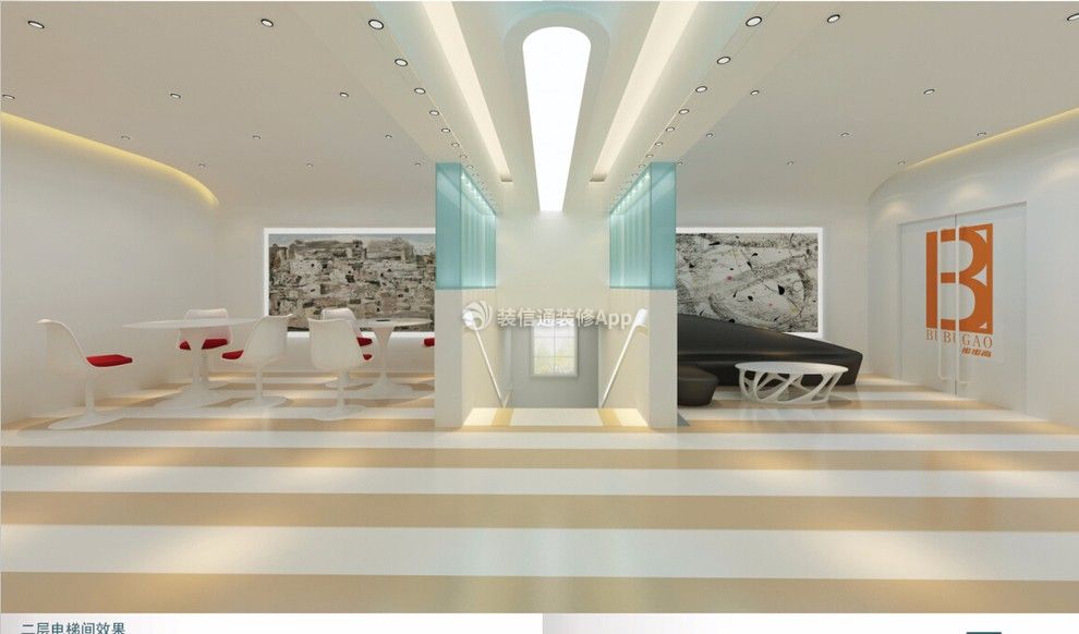 800平现代风格办公室休闲区沙发茶几设计图片