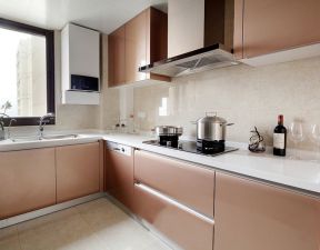 中式风格126平米三居室厨房橱柜装修效果图