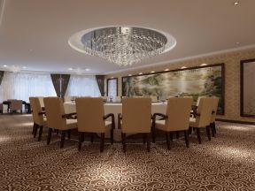 1000平中式风格酒店餐厅包间装修效果图片