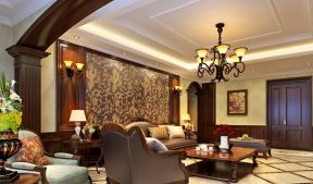 美式风格客厅沙发 美式风格客厅背影墙装修效果图 