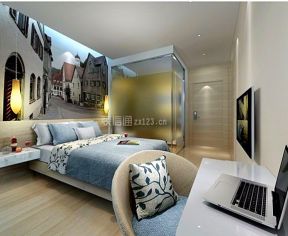 3500平现代风格酒店单人房设计图图片