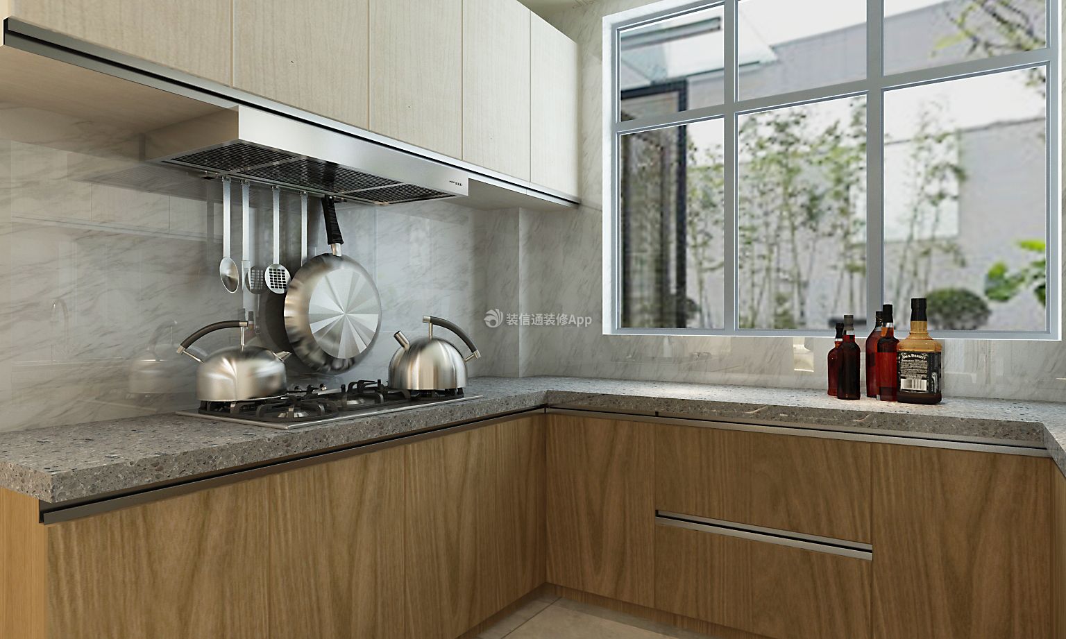 现代简约风格120平三居室厨房装修效果图