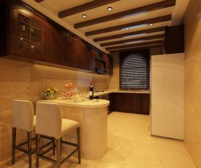 118平米中式风格复式厨房吧台装修效果图