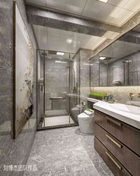 新中式风格150平三居室卫生间装修效果图