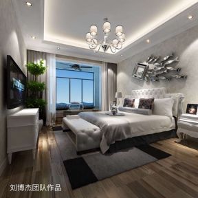 350平米现代风格复式卧室装修设计效果图