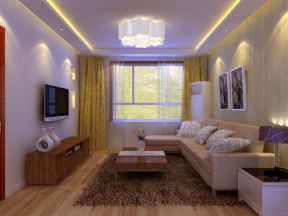现代简约风格90平米三居室客厅沙发效果图欣赏