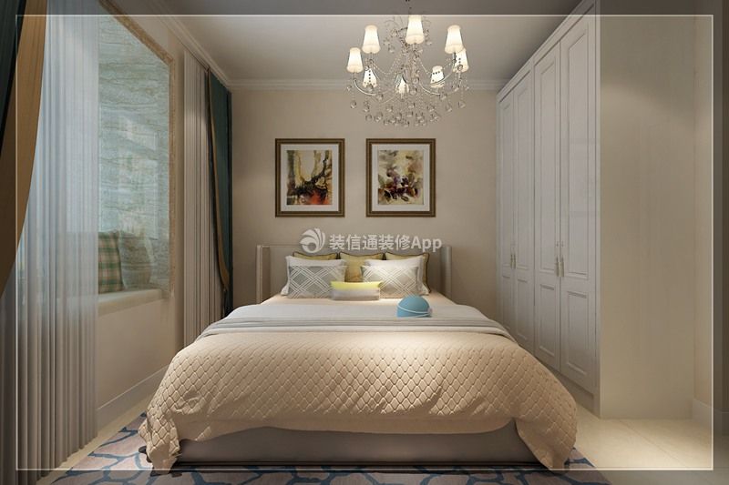 现代风格92平二居室卧室装修效果图