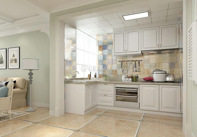 90平米小户型地中海风格厨房橱柜装修效果图片