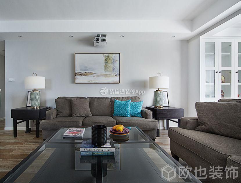 两居87平现代风格客厅沙发效果图片